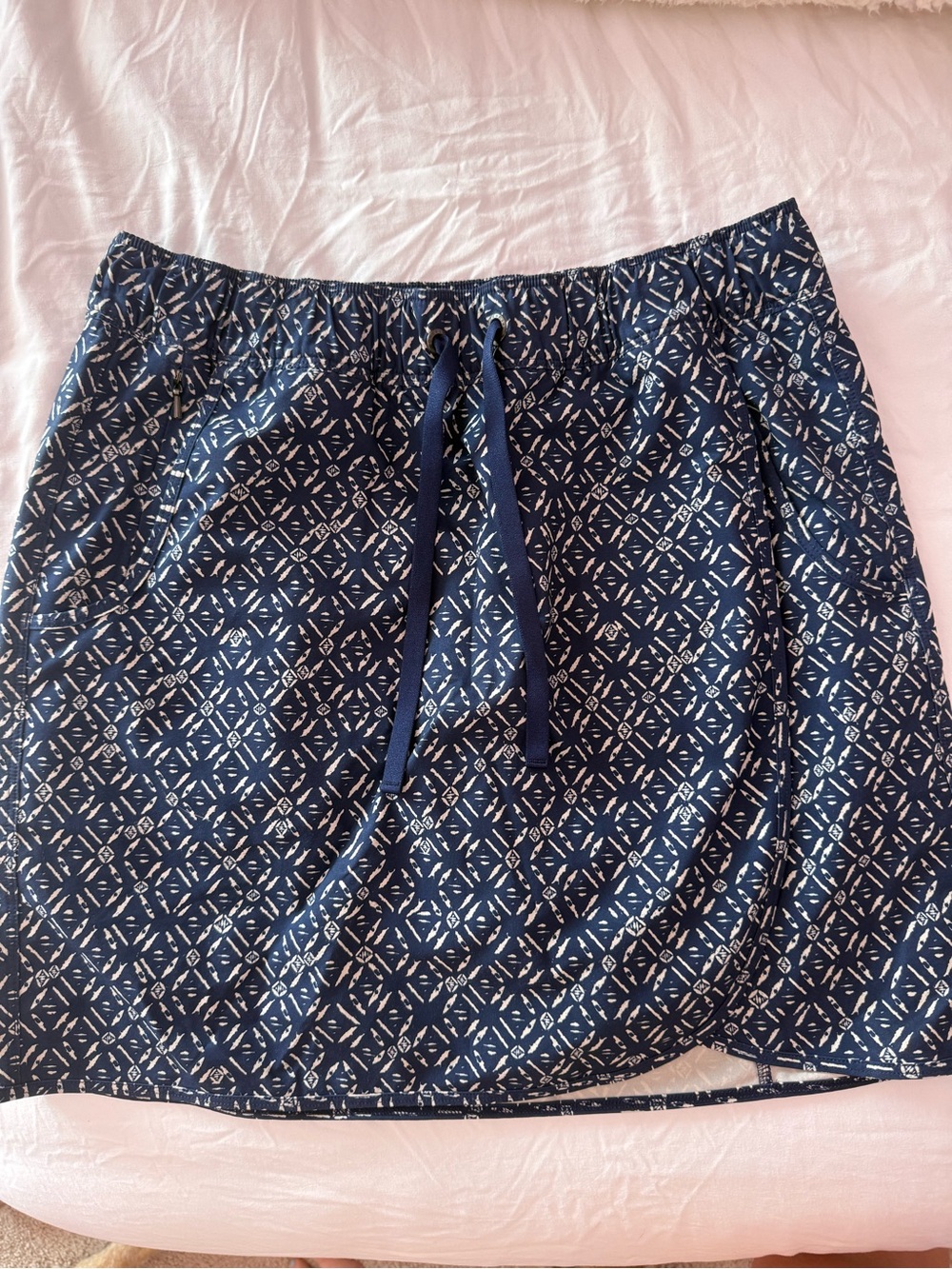 Patagonia Navy Blue Patterned Waistband Skirt